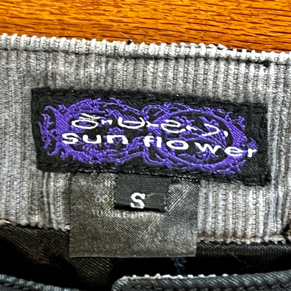 Sun Flower Lightly Insulated Black Cotton Pants with Corduroy Details Women’s S - Picture 3 of 9
